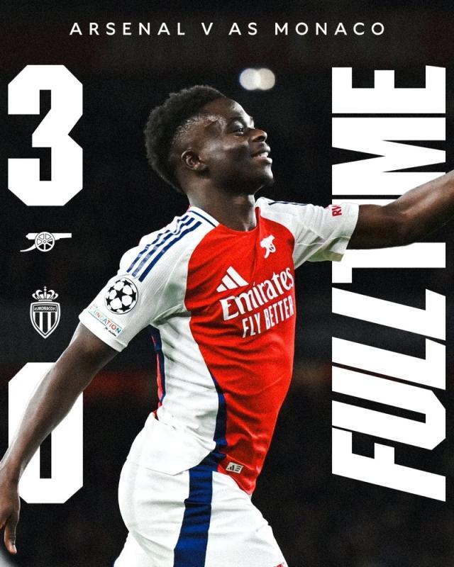 开云体育官网-【欧冠】萨卡梅开二度哈弗茨破门，阿森纳3比0摩纳哥